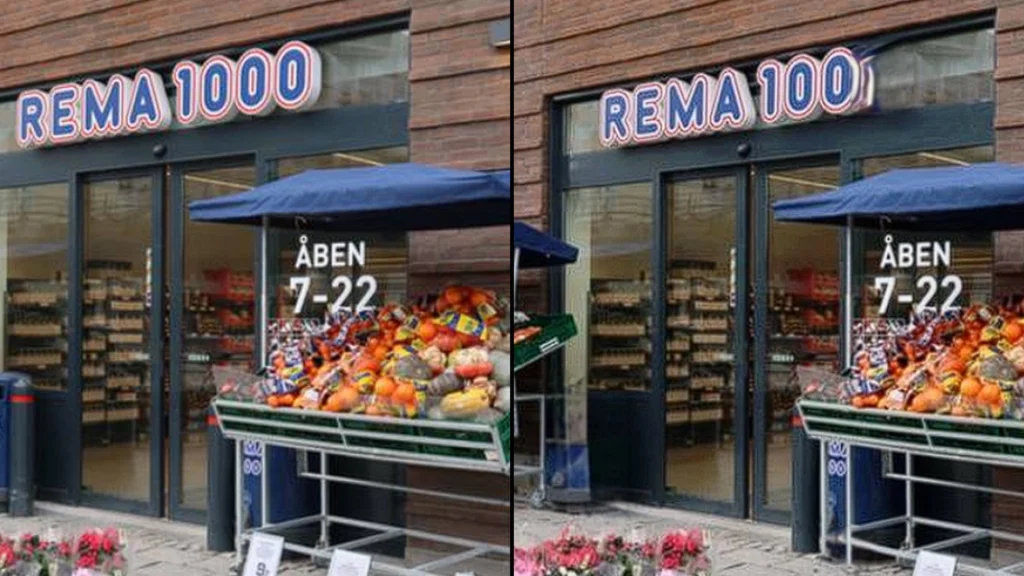 Dine øjne skal på prøve: Find 5 fejl på dette billede af en Rema 1000 på 17 sekunder