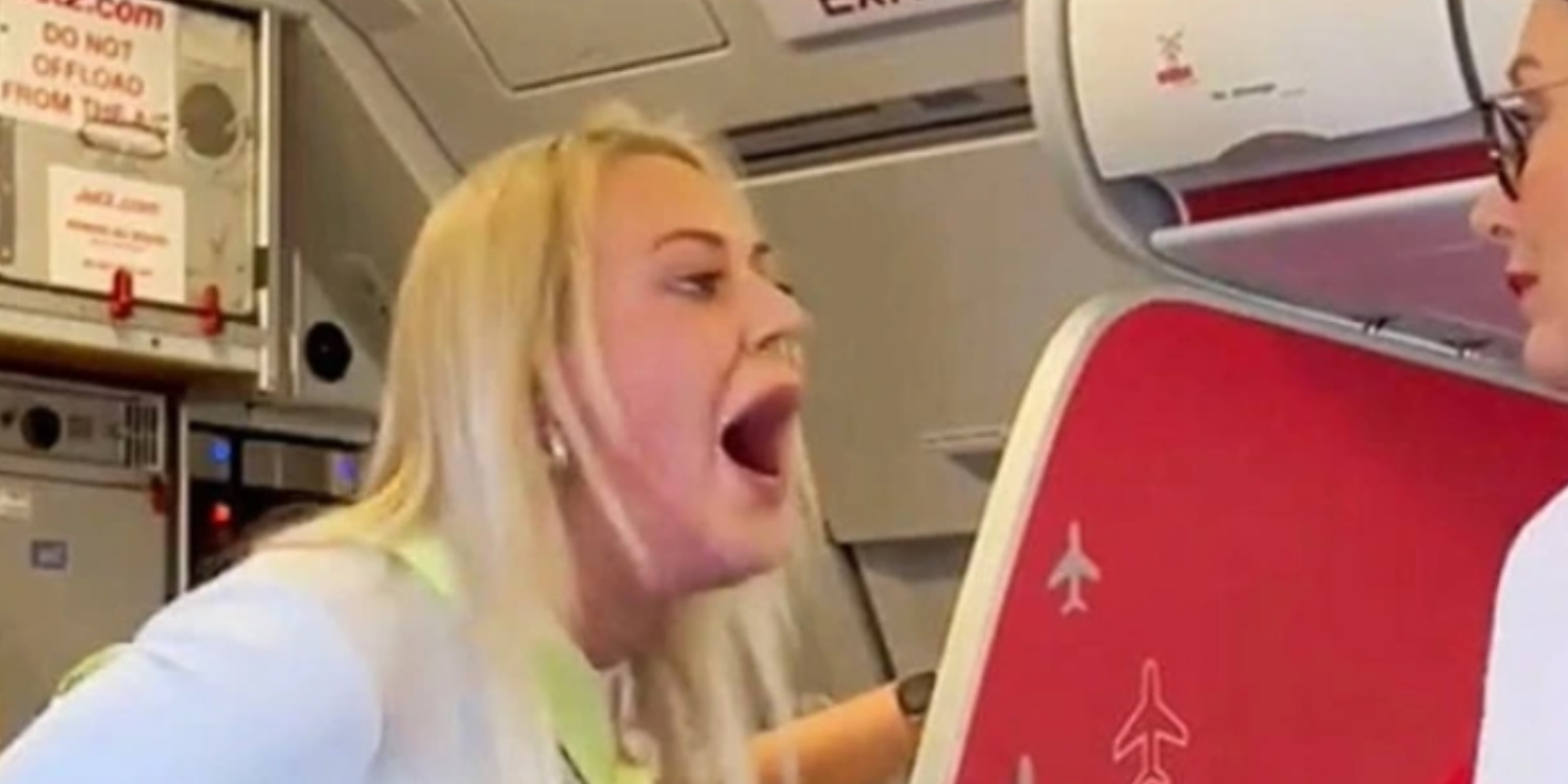 Kvinde gik fuldstændig amok og tvang fly til at nødlande: Video viser stor jubel, da hun blev smidt af