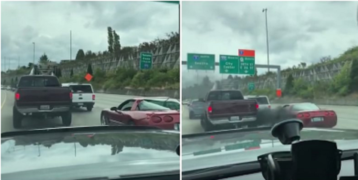 Corvette-fører giver uprovokeret finger i trafikken: Så får han sit livs lærestreg