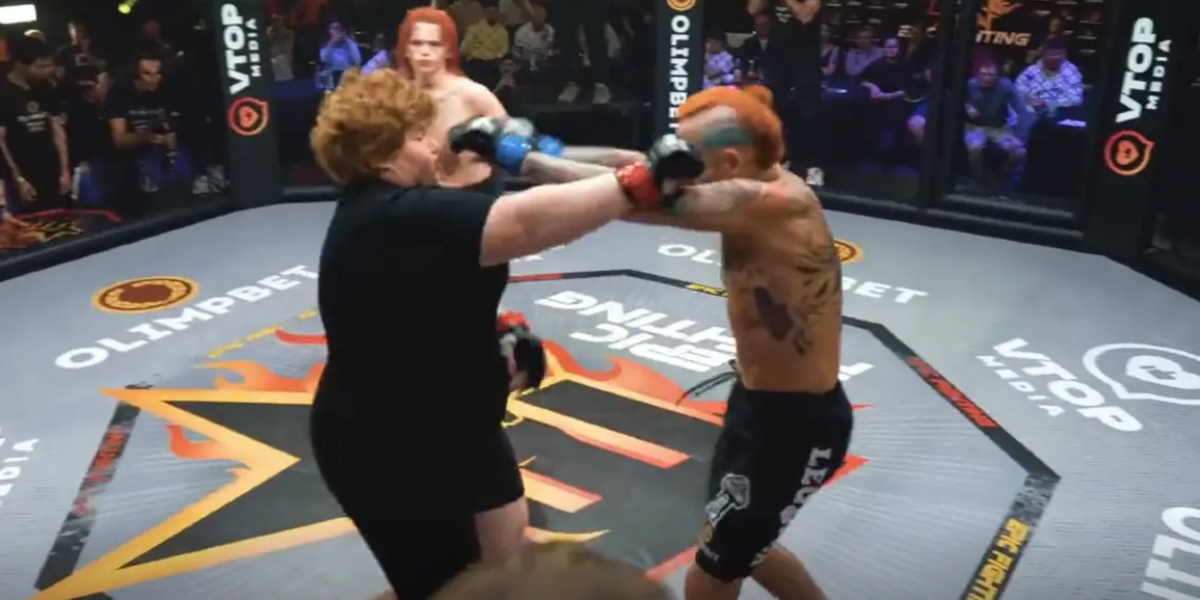 Bizar MMA-kamp går viralt: 75-årig mand og 18-årigt barnebarn kæmper mod kvinde