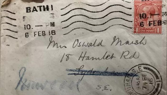 Brevet fra 1916 blev for nyligt leveret til adressen: Da manden åbner det fik han sig et kæmpe chok