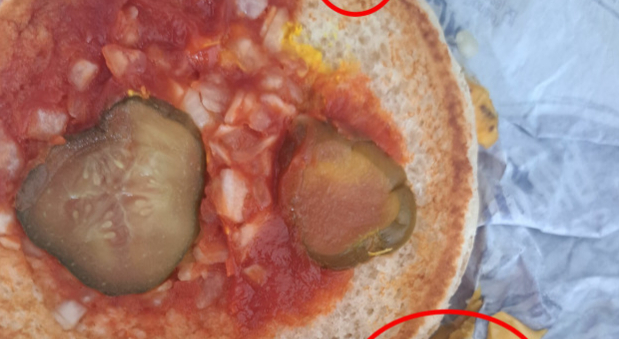 Hørte en summelyd fra sin burger: Da hun åbnede den fik hun et chok