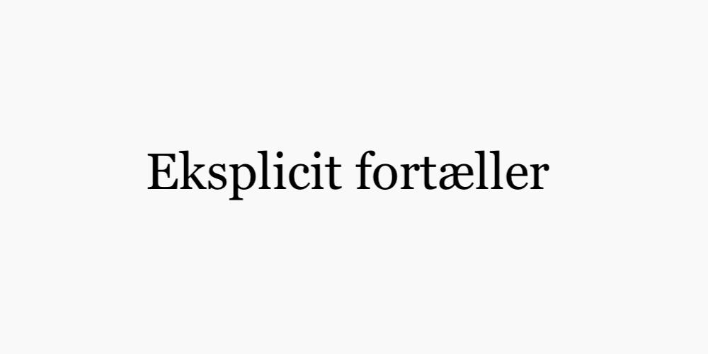 Eksplicit fortæller