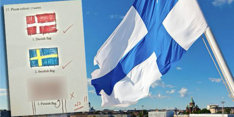 Elev skulle tegne det finske flag – hans svar er genialt
