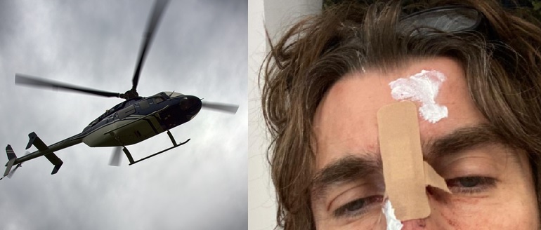 Skræmmende ulykke: Liam Gallagher faldet ud af helikopter