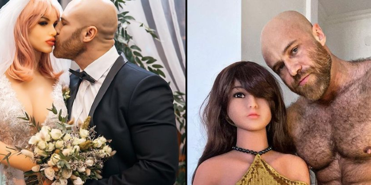 Bodybuilder blev gift med sexdukke: Nu vil han bringe en mandlig dukke ind i forholdet