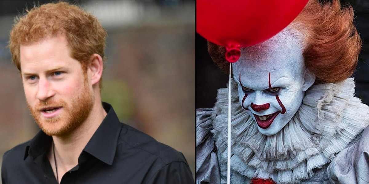 Billede af prins Harry går viralt: Sammenlignes med klovn fra gyserfilm