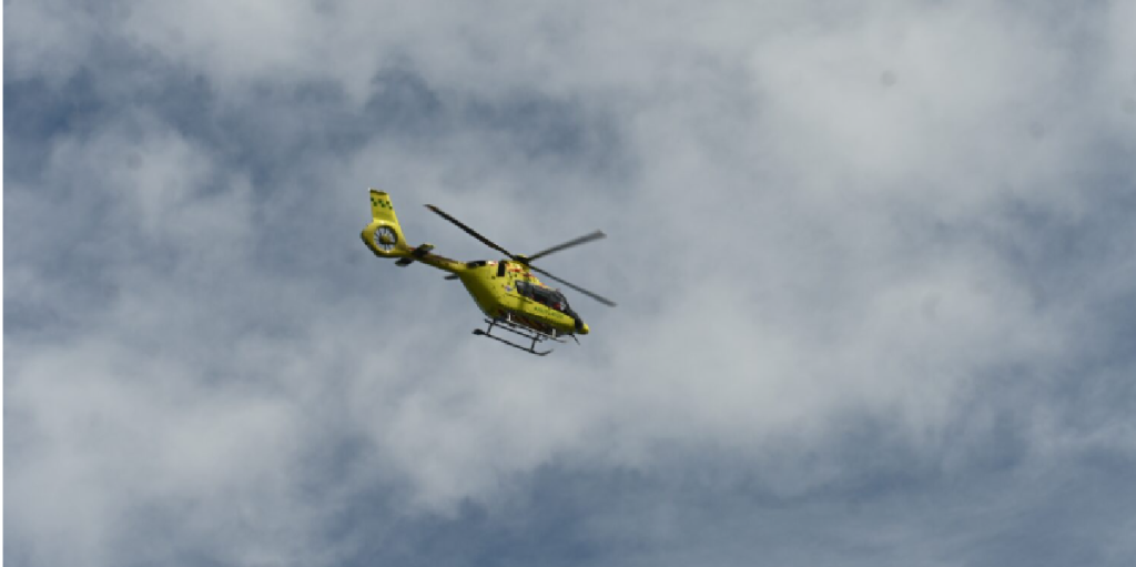 Trafikuheld: Barn fløjet på hospitalet i helikopter