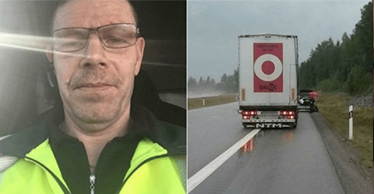 Lastbilchaufføren stoppede midt på vejen og spærrede trafikken: Her er den chokerende årsag