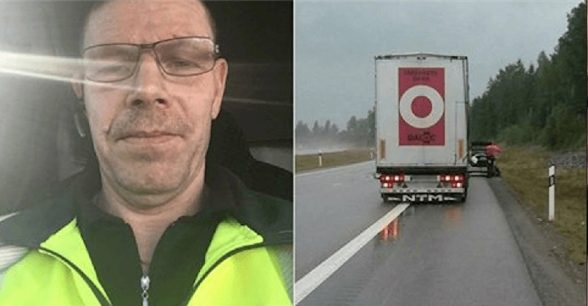 Lastbilchaufføren stoppede midt på vejen og spærrede trafikken: Her er den chokerende årsag