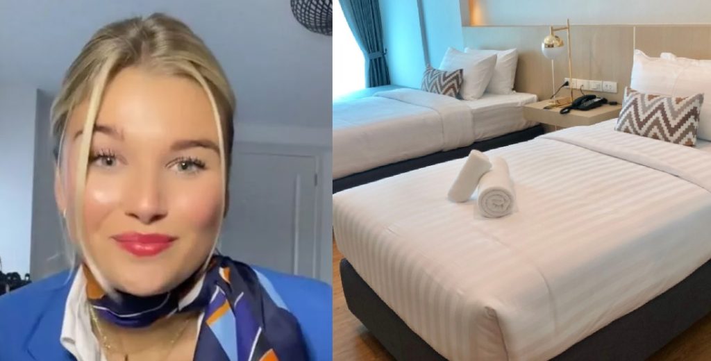 Stewardesse deler vigtigt ‘trick’: Kast en flaske vand ind under hotelsengen