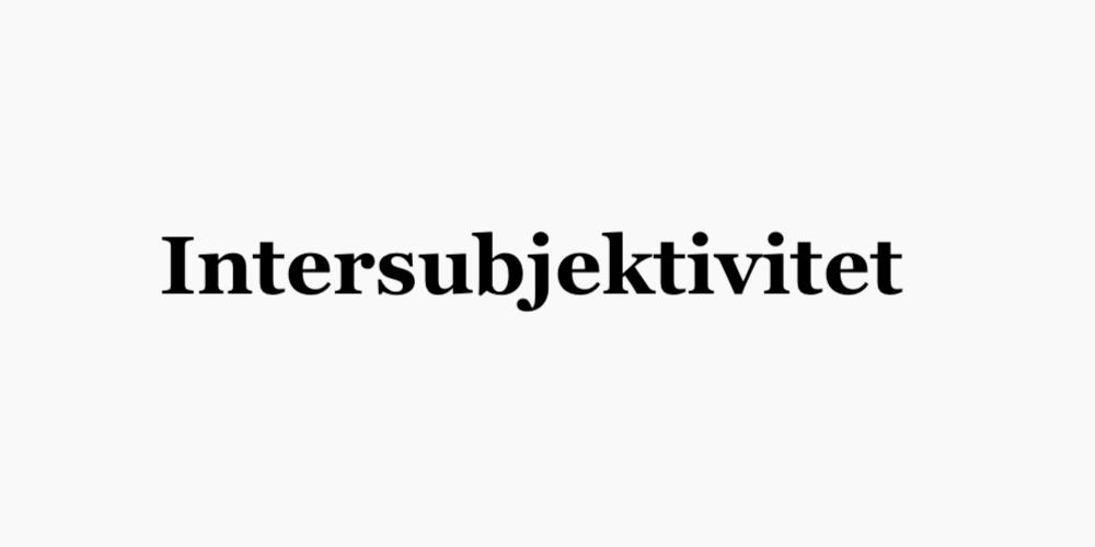 Intersubjektivitet