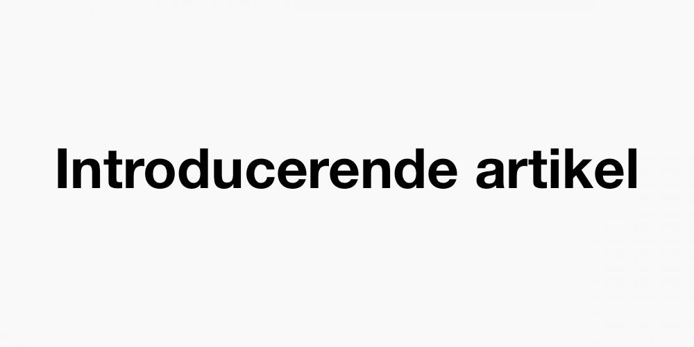 Introducerende artikel