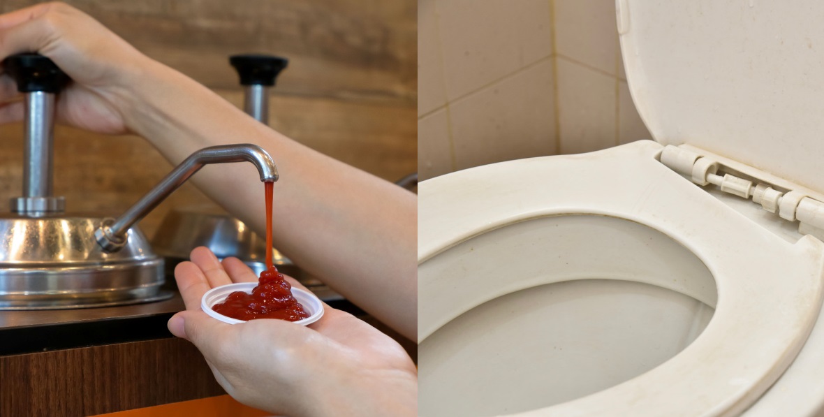 Fyld en kop med ketchup og hæld den i toilettet: Resultat vil overraske dig
