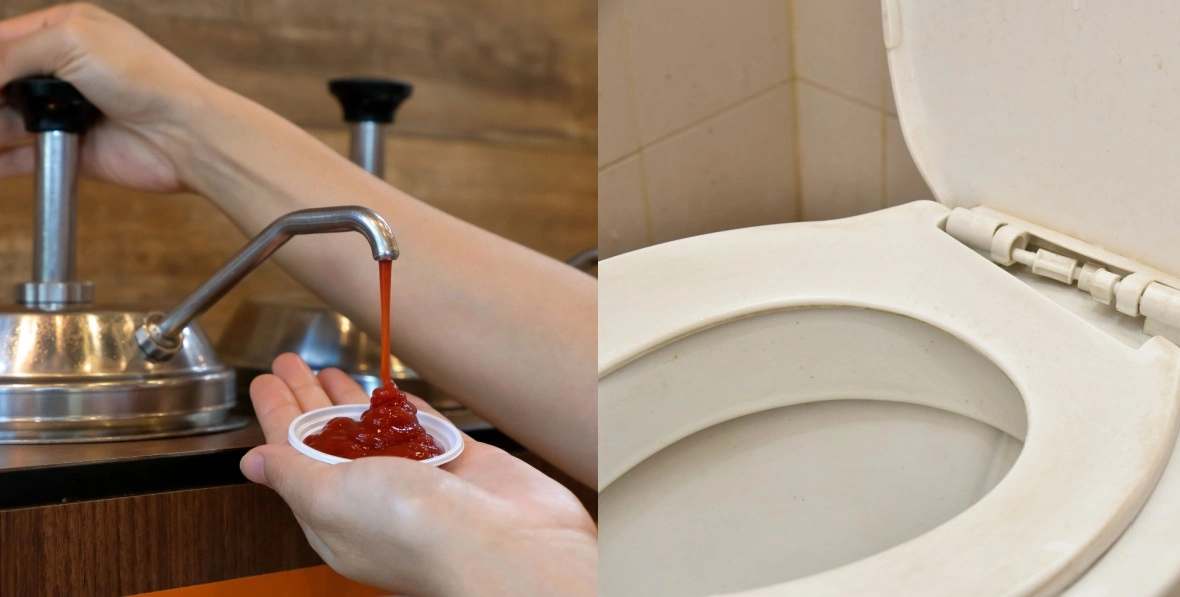 Fyld en kop med ketchup og hæld den i toilettet: Resultat vil overraske dig