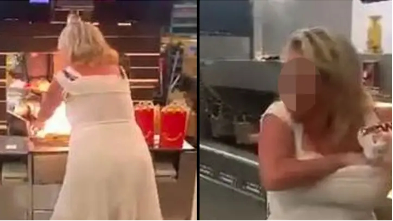 Video: Kvinde stormer ind i McDonalds og putter mad ned i bh’en