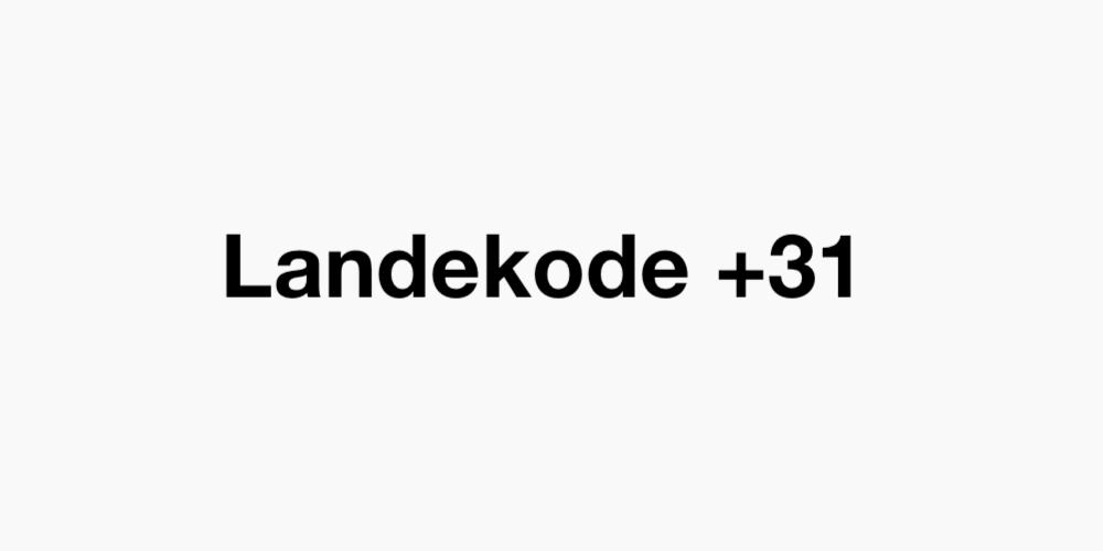 Landekode +31