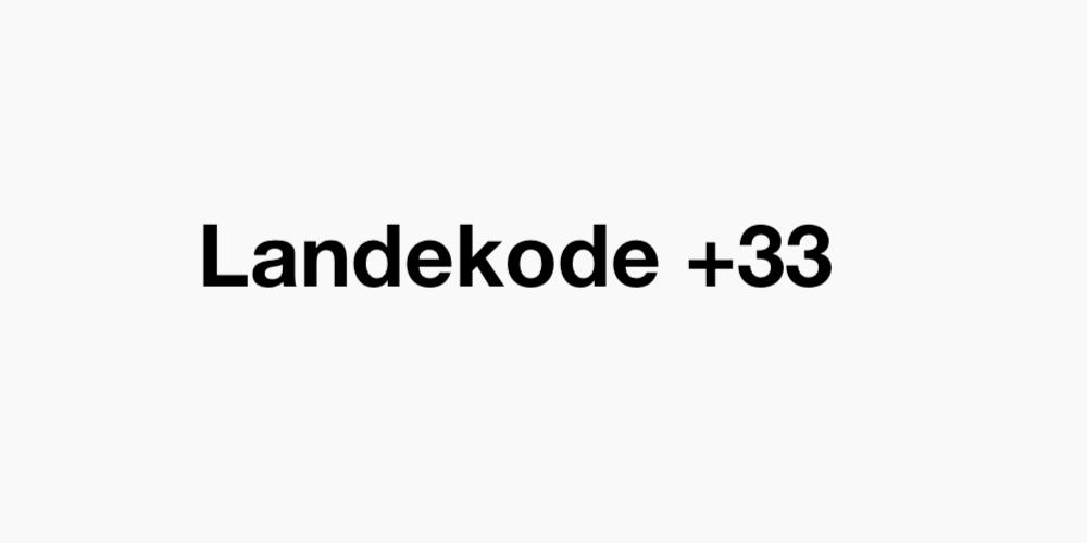 Landekode +33