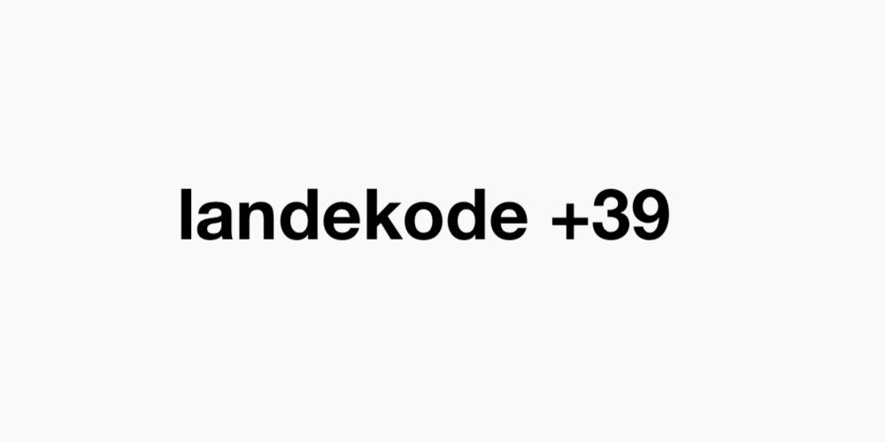 Landekode +39