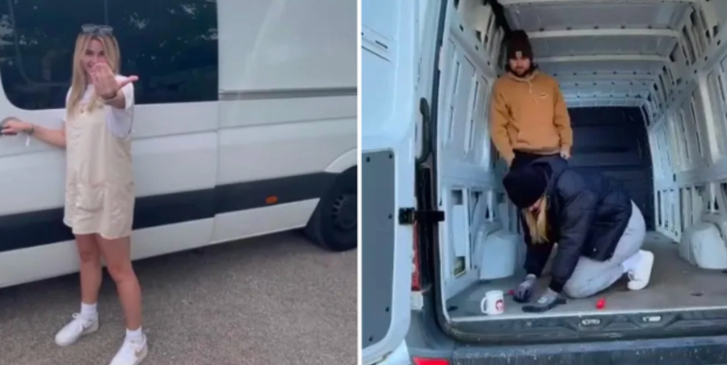 Liv og kæresten bruger måneder på at bygge deres varevogn om: Du taber kæben, når du ser den indefra