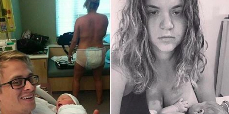 Amanda er nybagt mor og deler modigt foto efter fødsel: Dette er moderskab