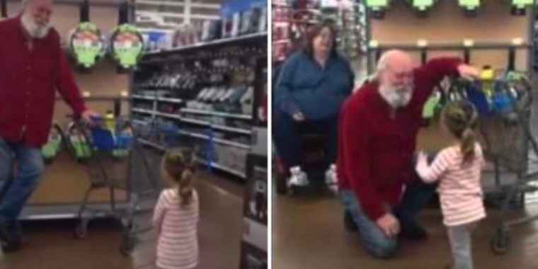 2-årige Sophie tror, at ældre mand er julemanden: Hvad han så siger går lige i hjertet