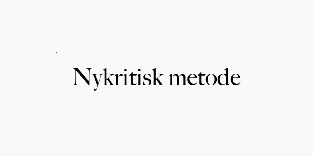 Nykritisk metode