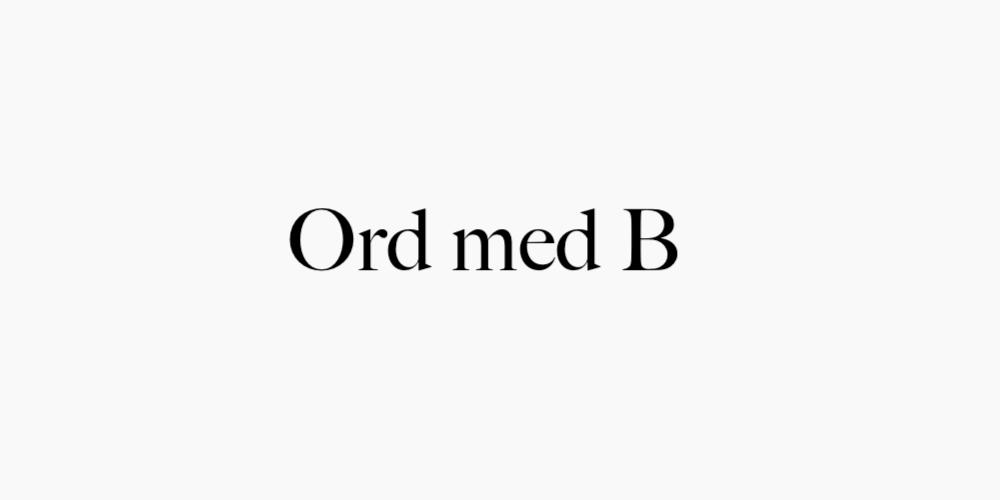 Ord med B