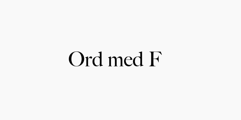 Ord med F
