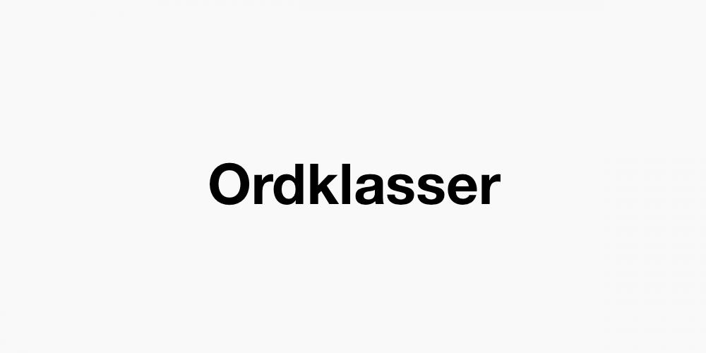 Ordklasser