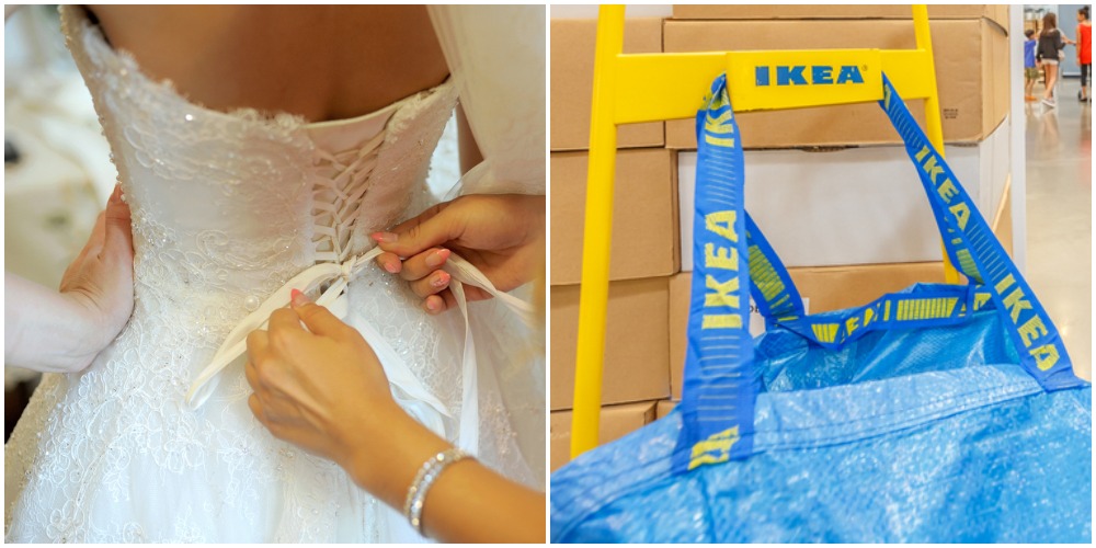 Tak Ikea! Brud finder på geniale måde at beskytte sin kjole, mens hun er på toilet