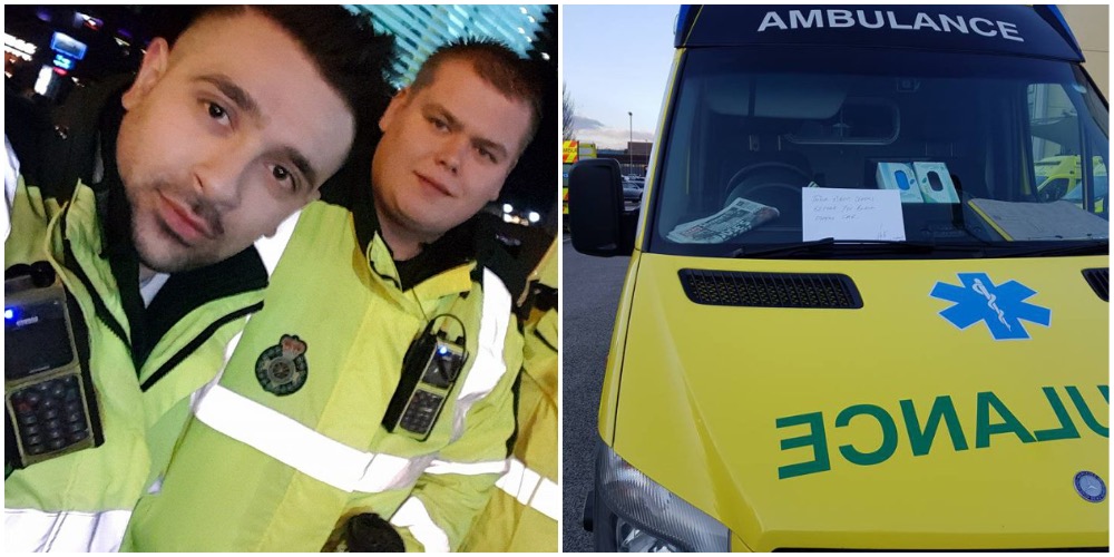 Ambulancereddere fandt grov seddel i forruden efter at have parkeret ved hospital