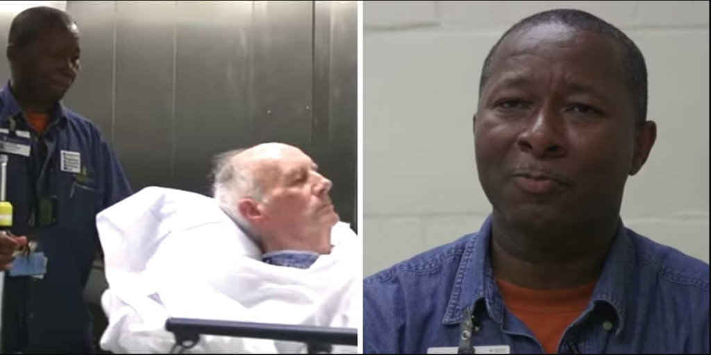 Portør kørte patient på en stue: Kamera fanger hvad portøren gør, som efterlader alle i chok