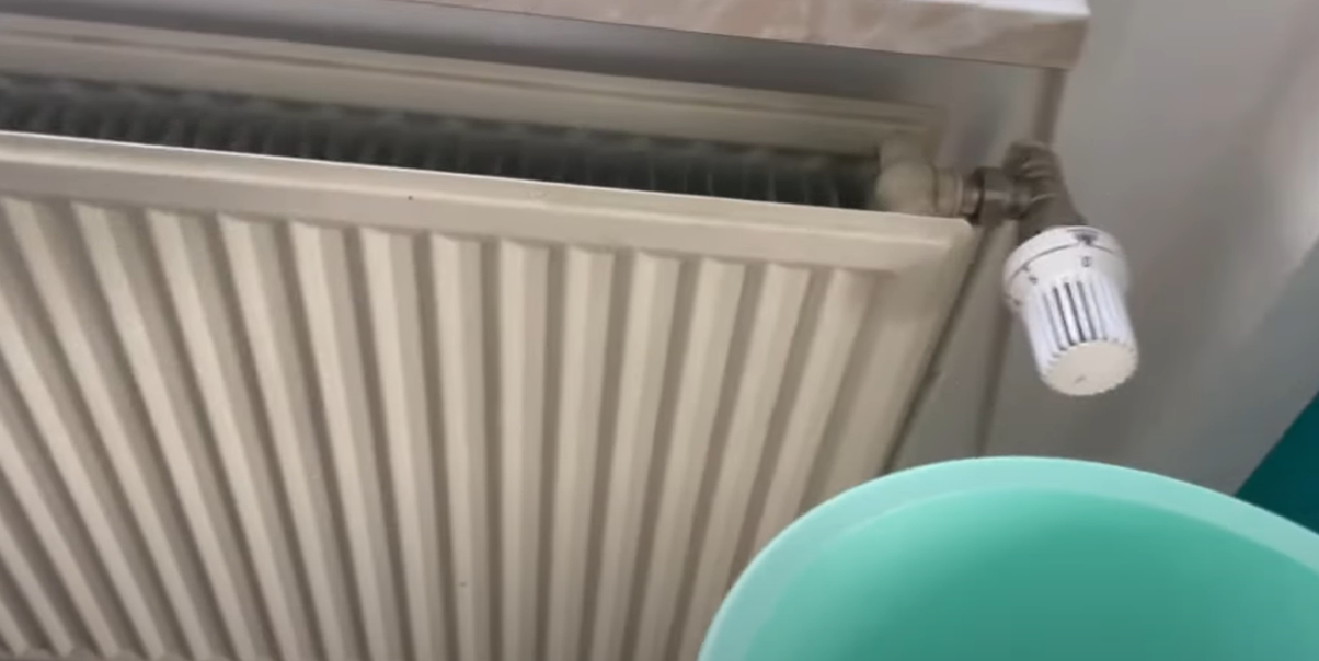 Han henter en skål og går hen til radiatoren: Tricket har sænket hans varmeregning væsentligt