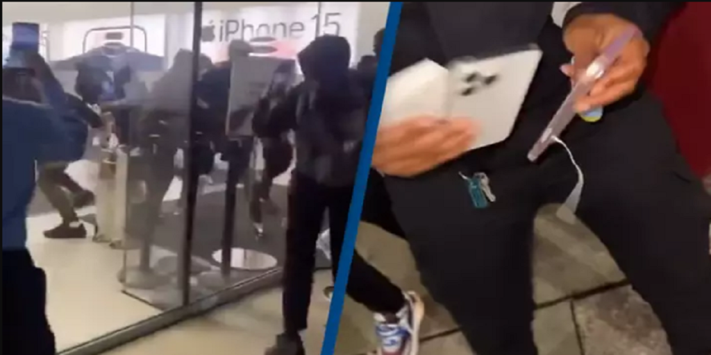 Tyve bryder ind i Apple butik og stjæler iPhones: Så går den chokerende sandhed op for tyvene