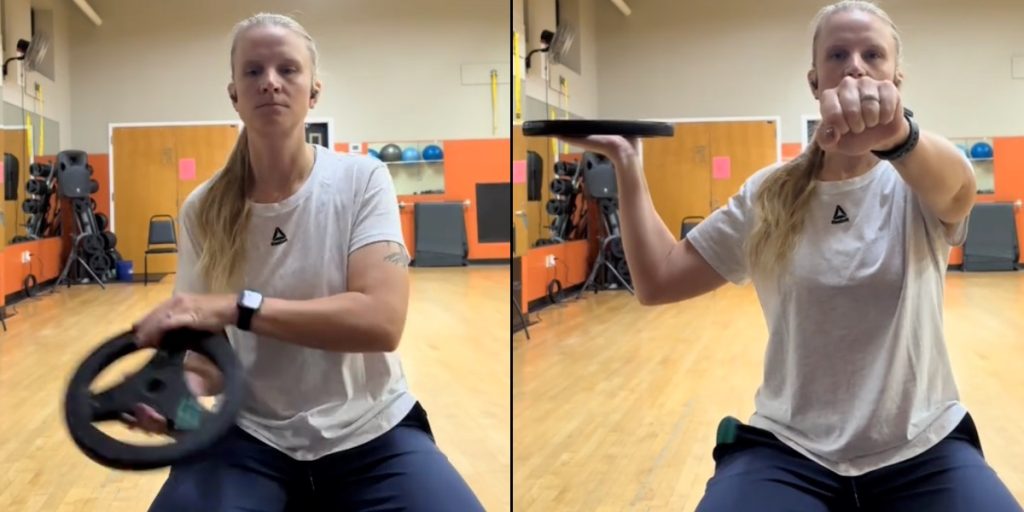 Kvinde udfører særlig øvelse i fitnesscenteret: Grunden hyldes som ‘det sødeste nogensinde’