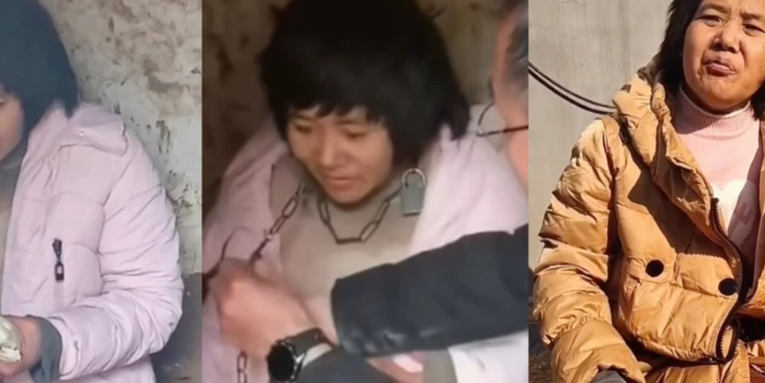 Video af lænket mor til otte giver sjældent indblik i frygtelig verden