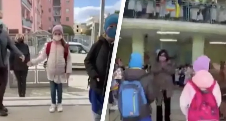 Rørende øjeblik: Ukrainske flygtningebørn bliver budt velkommen i deres nye skole