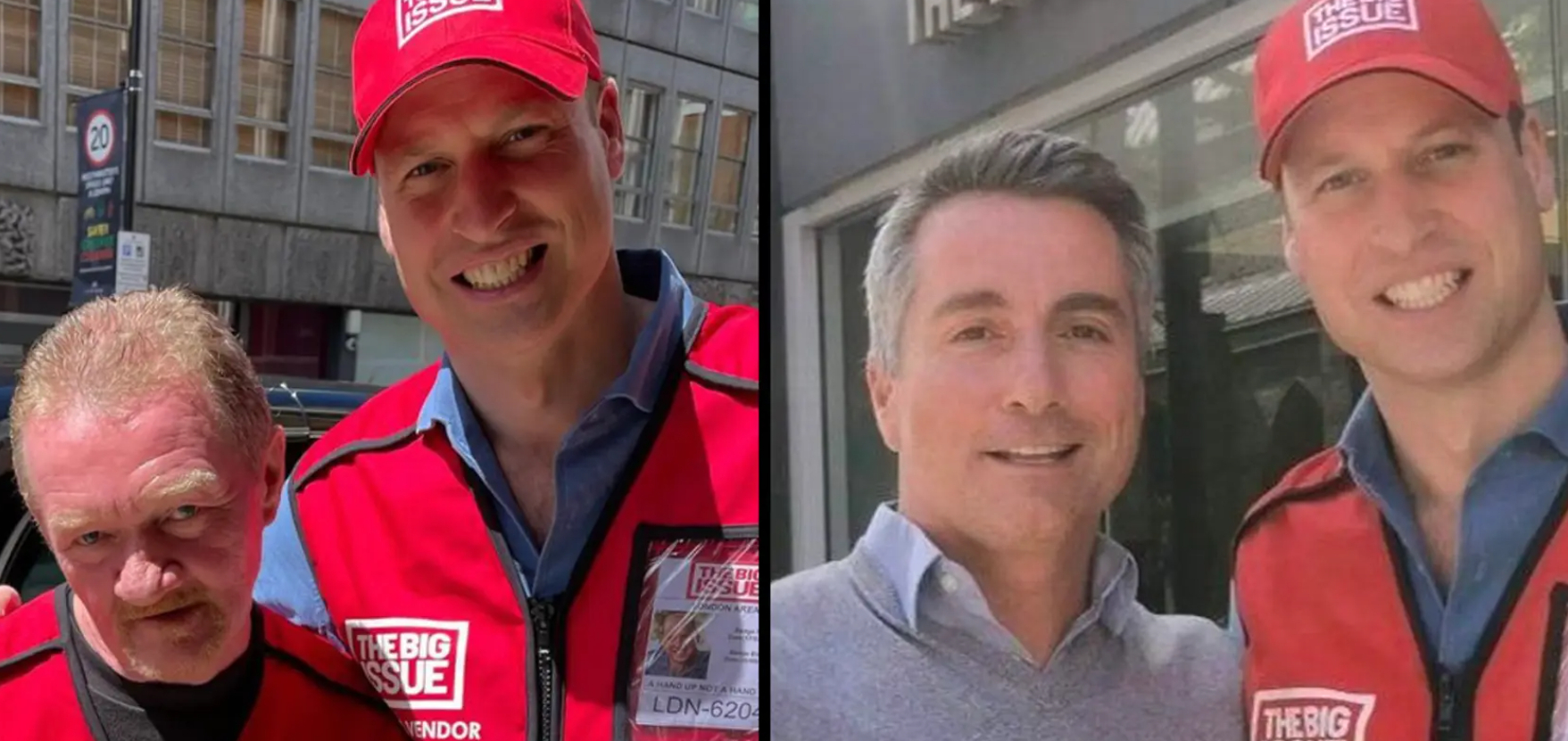 Prins William set på gaden i færd med at sælge hjemløseaviser