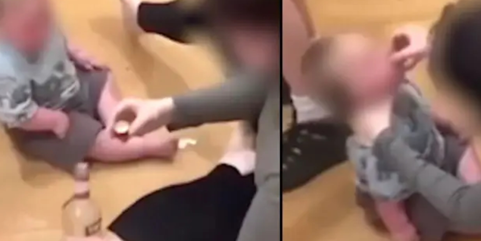 Delte video, hvor de gav deres baby ét shot vodka: Nu er de anholdt og mistænkt for børnemishandling