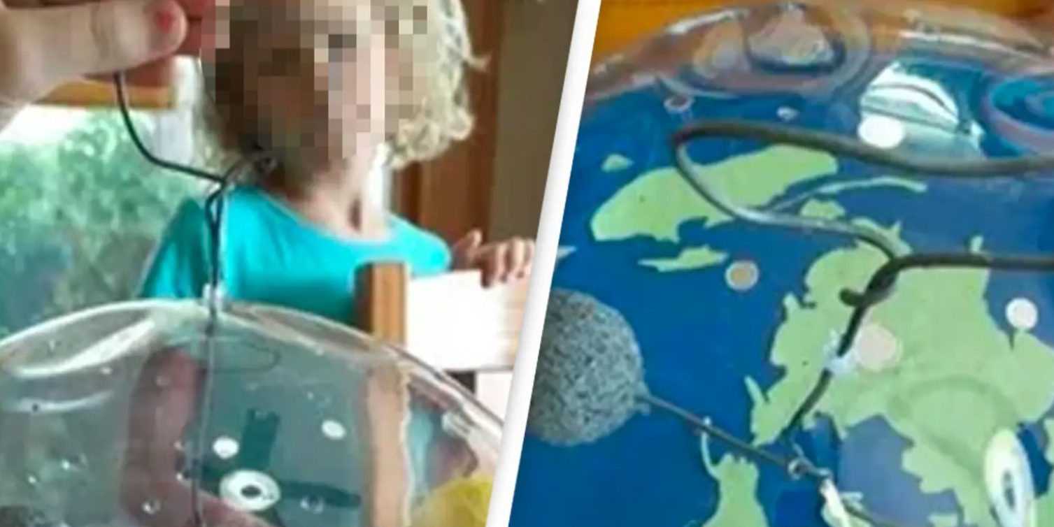 Folk går amok over kontroversielt opslag på Facebook: Hjemmeskoler sine børn om ‘flat earth’, en gigantisk isvæg og søjler af pap