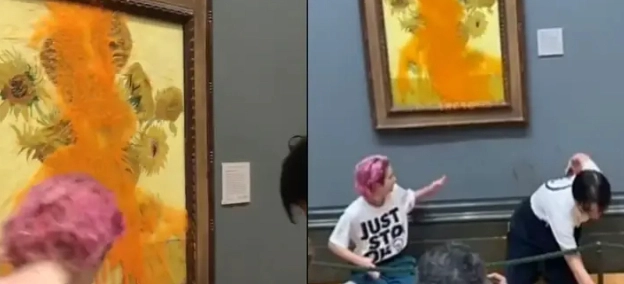 Aktivister skaber igen overskrifter: Vandaliserer Van Gogh-maleri med tomatsuppe