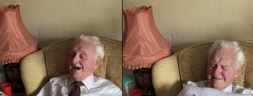 94-årig kunne slet ikke tro det: Nu går hans tårevædet reaktion verden rundt