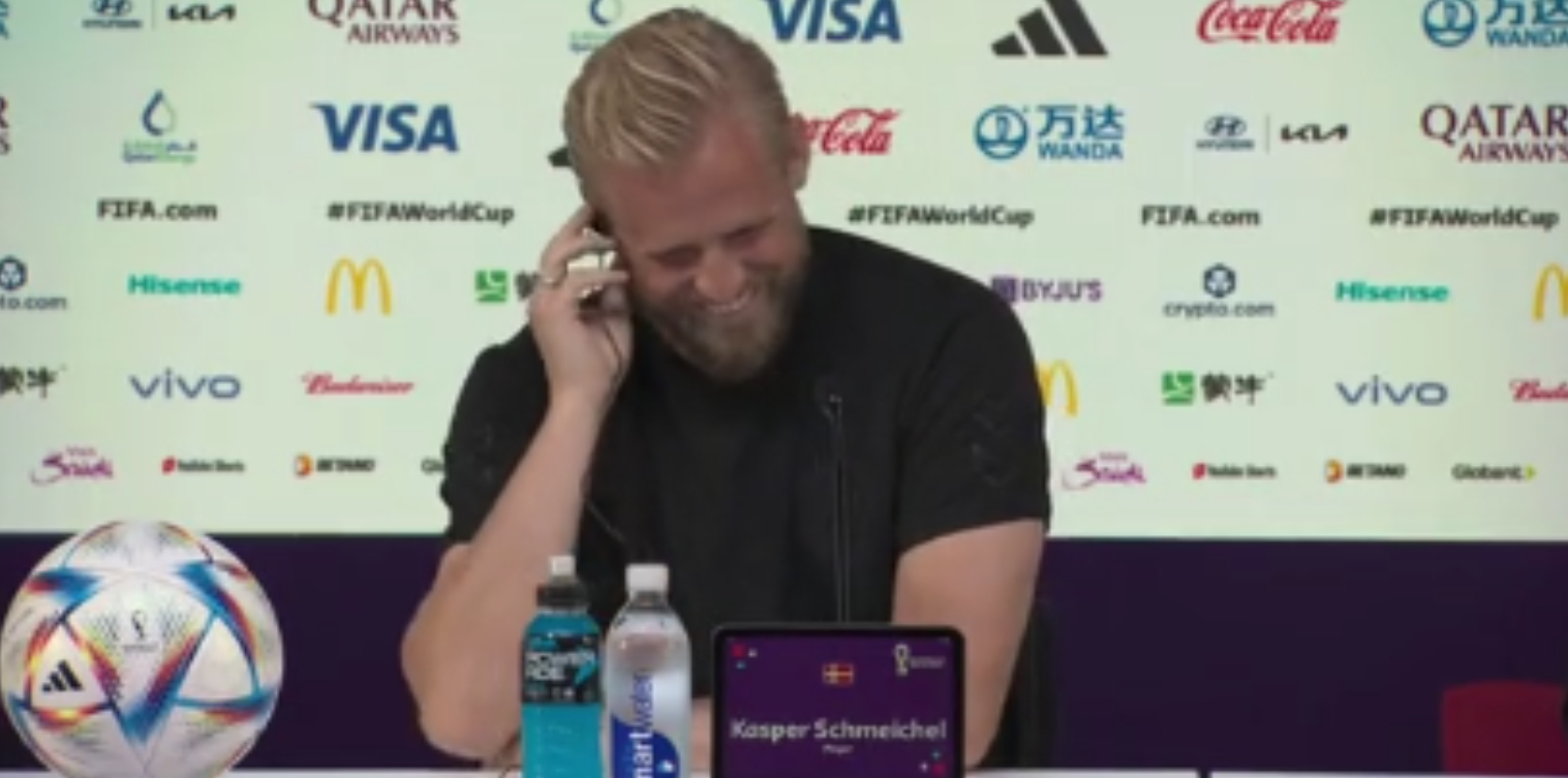Hjulmand og Schmeichel fik spørgsmål fra tunesisk journalist: Så ‘døde’ de begge af grin