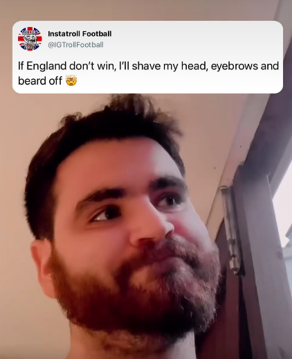 Han lovede at barbere ALT af, hvis England tabte: Nu går videoen viralt