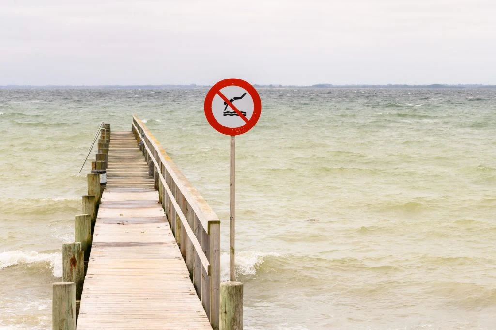 Rødt flag på flere badesteder i Danmark: Der flyder lort i vandet