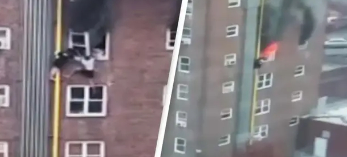 Teenagere undslipper dødbringende brand i bemærkelsesværdige optagelser