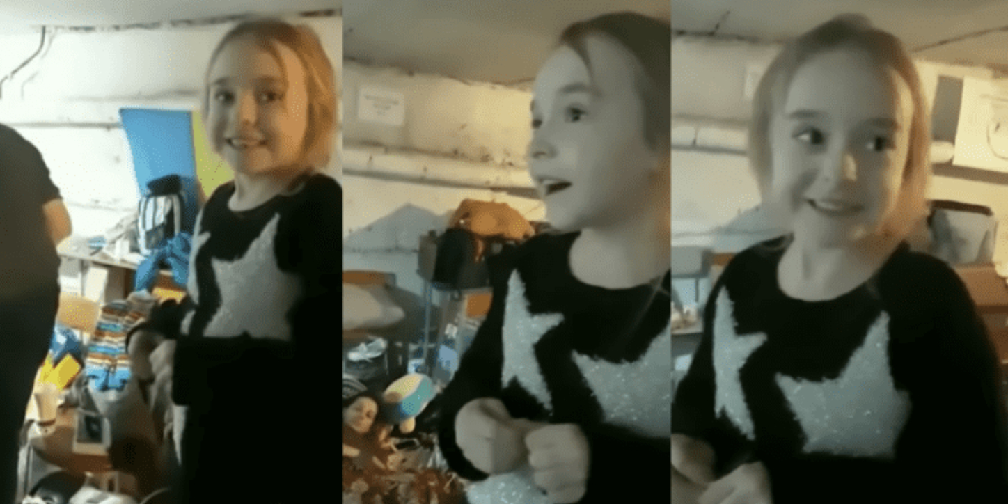 Ukrainsk pige synger Disney-sang i bunker: Nu går hun verden rundt