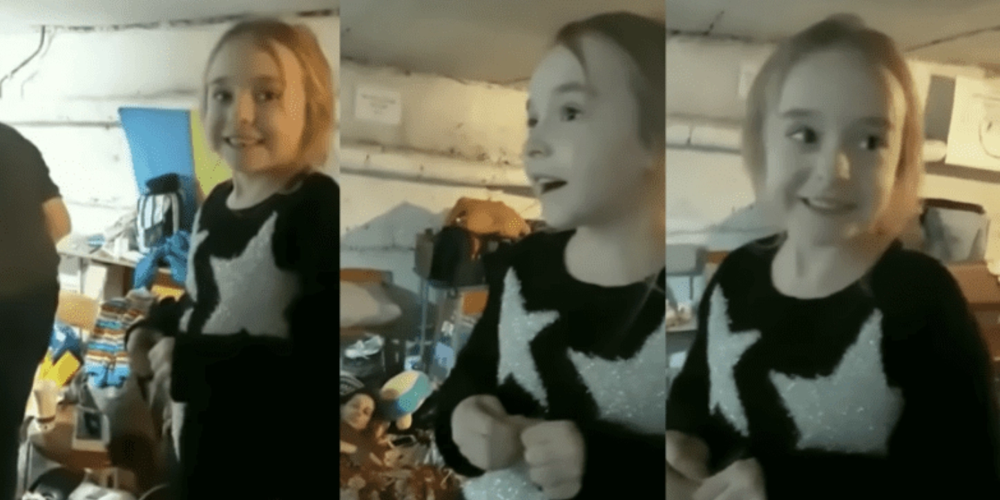 Ukrainsk pige synger Disney-sang i bunker: Nu går hun verden rundt