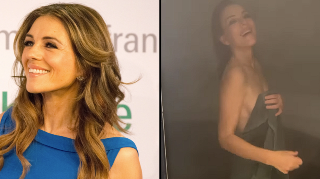 Hollywood-stjernen Liz Hurley overlader ganske lidt til fantasien i ny sauna-video